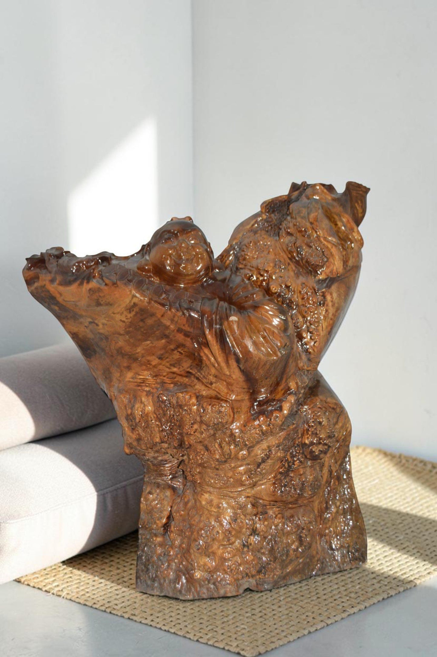 Wood Carved Buddha CC6 -  Size: 26"L x 20"W x 29"H.