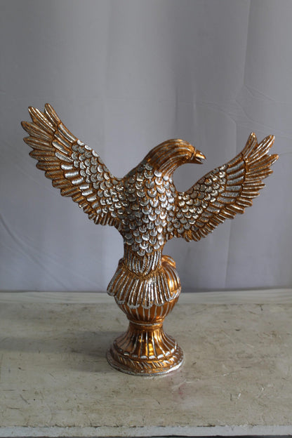 Golden Touched Aluminum Eagle Statue Majestic Home Accent 18" x 7" x 19"H