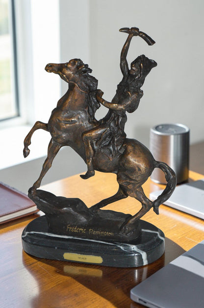 Scalp By Remington Bronze Statue -  Size: 3"L x 7"W x 10"H.