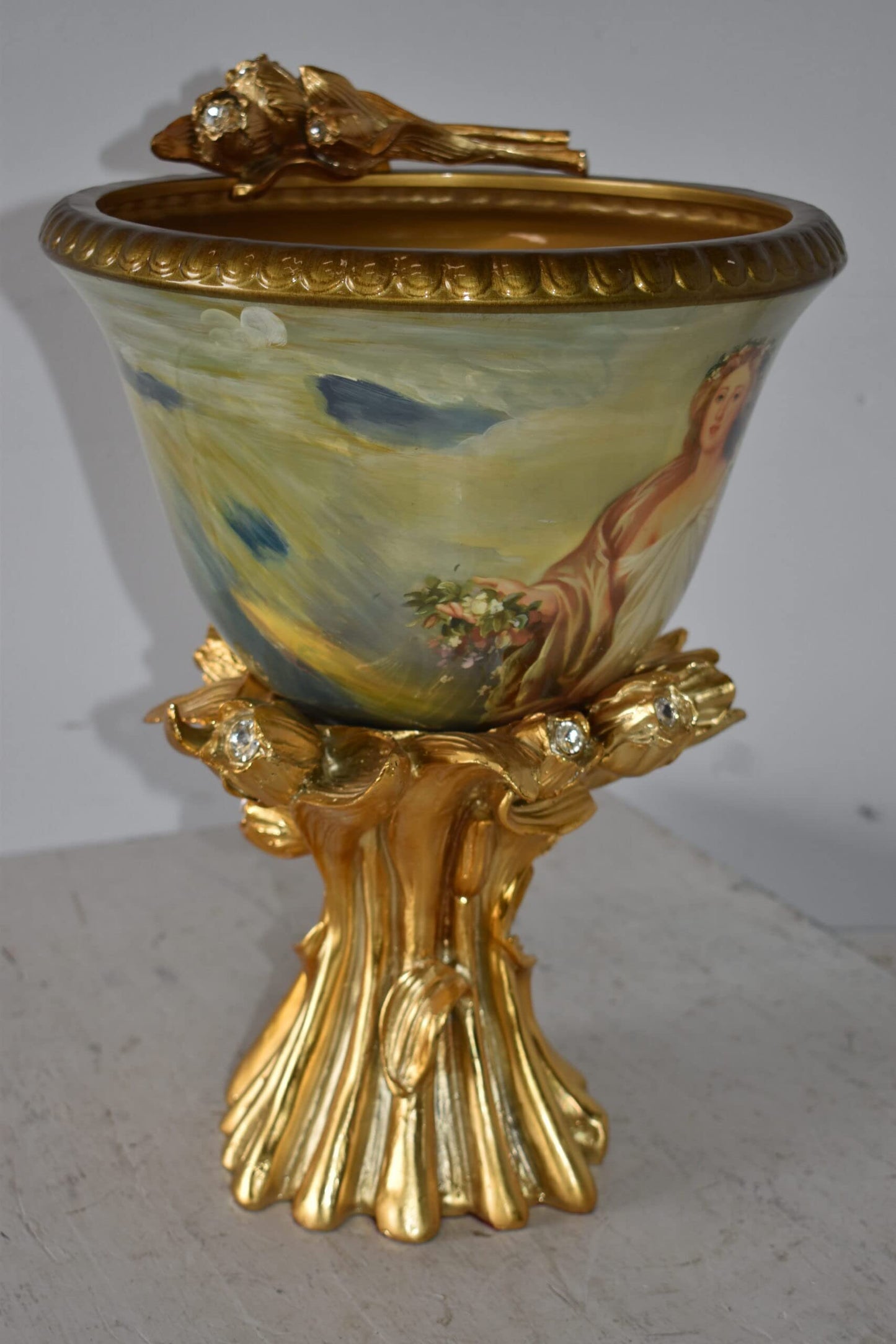 Decorative Resin Vase Embellished with Fairy Flora Size: 12" x 12" x 18"H