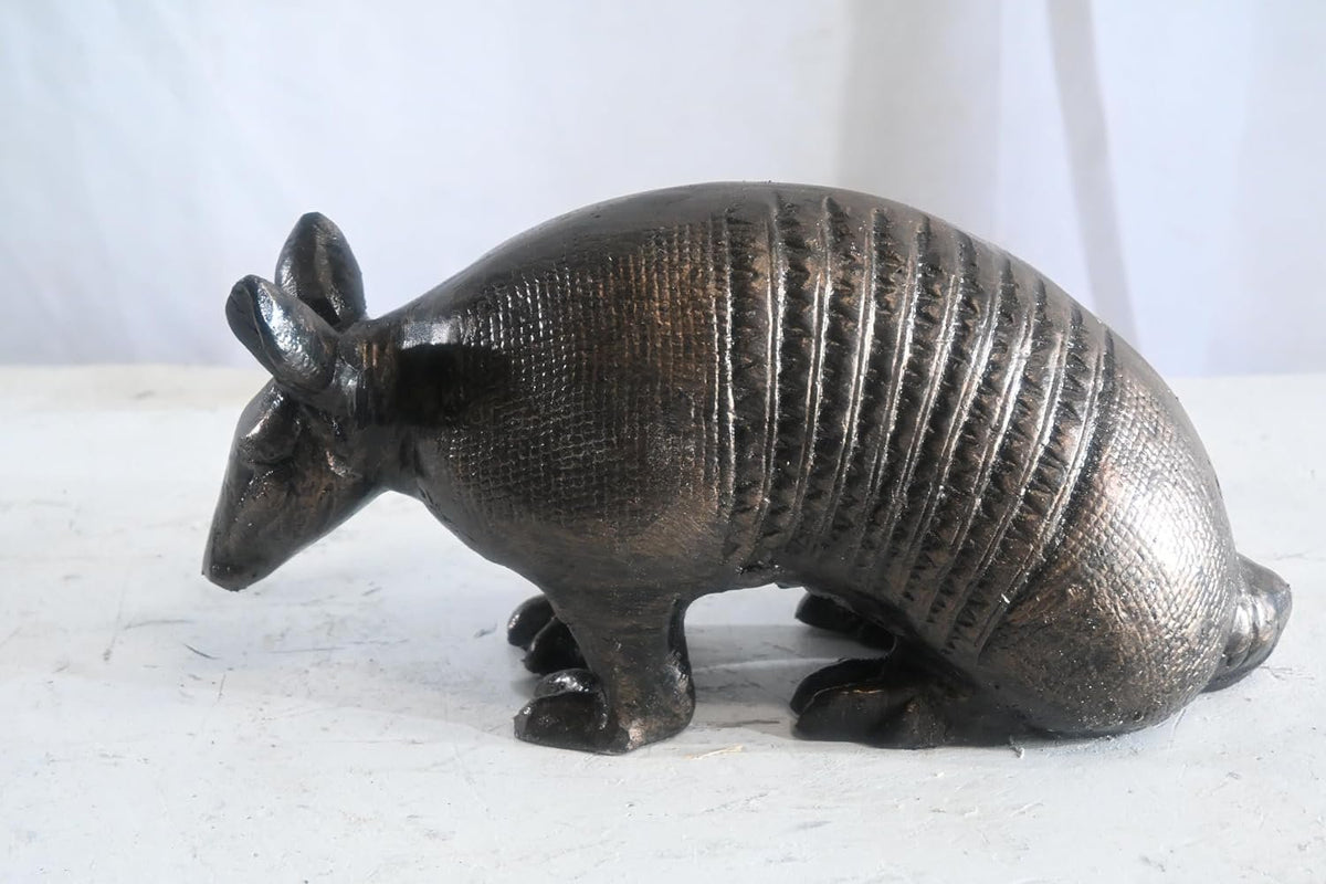 Foraging Armadillo Sculpture Aluminum statue Bronze Tone Finish 12"x6"x7"H