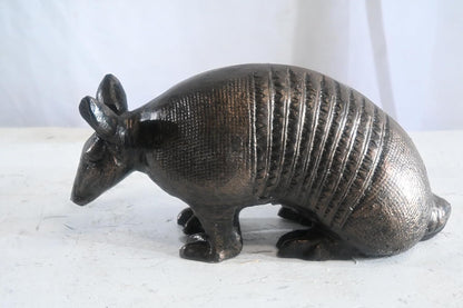 Foraging Armadillo Sculpture Aluminum statue Bronze Tone Finish 12"x6"x7"H