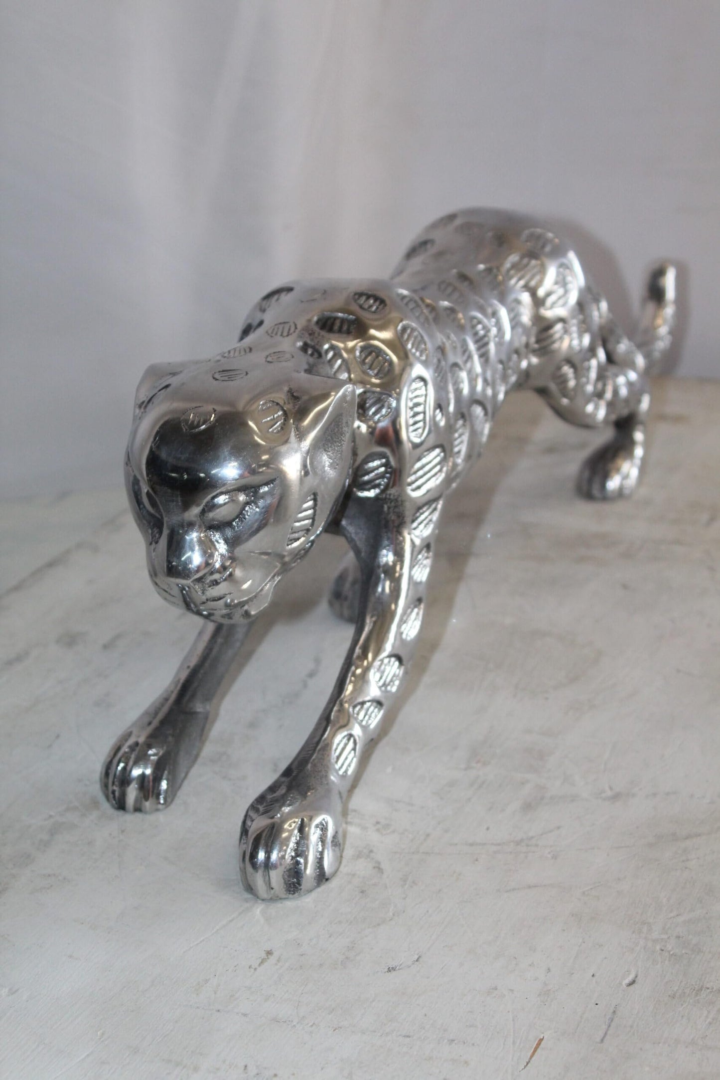 Aluminum Jaguar Statue, Graceful Elegance for Your Home Décor 24" x 4" x 7"H