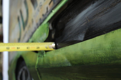 NIFAO Lamborghini Inspired Green Supercar Painting on Metal 3D 79" x 2" x 40"H