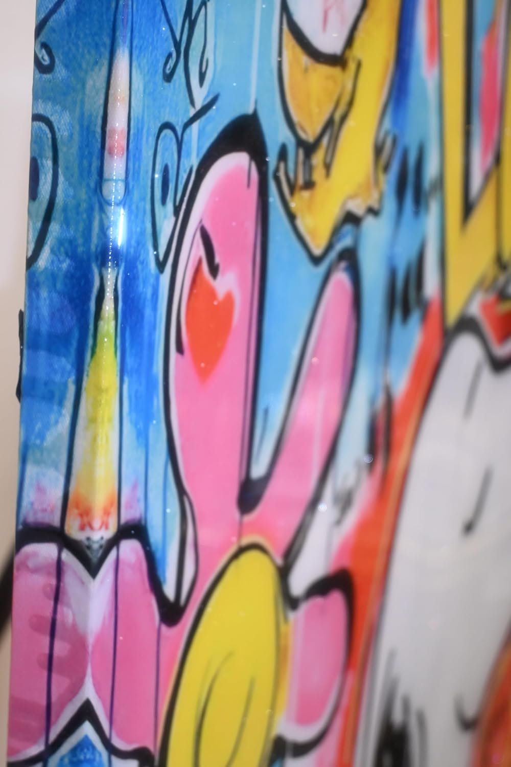 Snoopy Love Graffiti Pop Art Resin Canvas 40"x40"