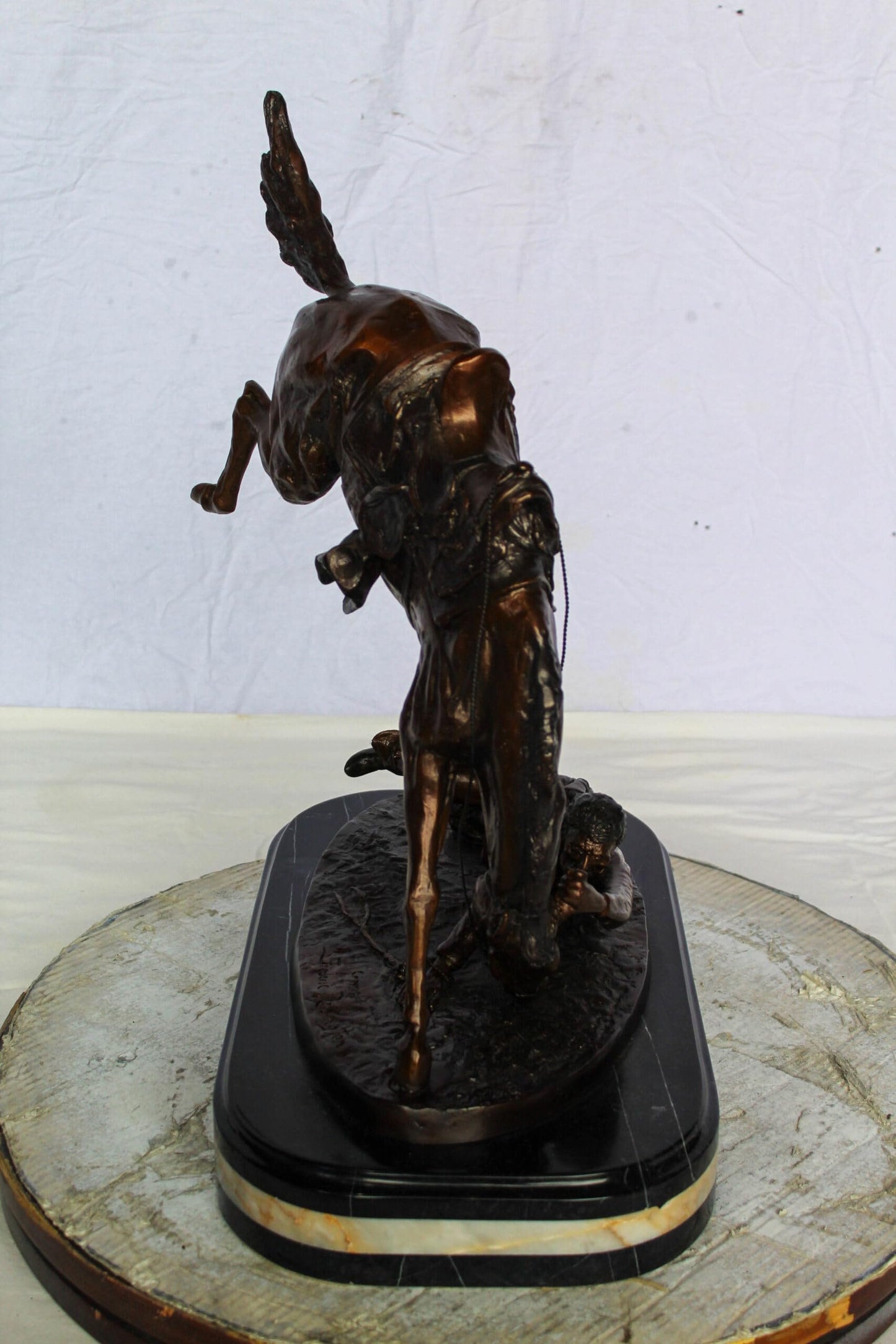 Nifao Brand – Wicked Pony Bronze Statue by Frederic Remington | Cowboy & Wild Horse Sculpture | Lost Wax Casting | Western Art Decor 19" x 11" x 23"H