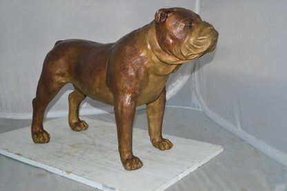Bulldog Medium Bronze Statue -  Size: 29"L x 11"W x 20"H.