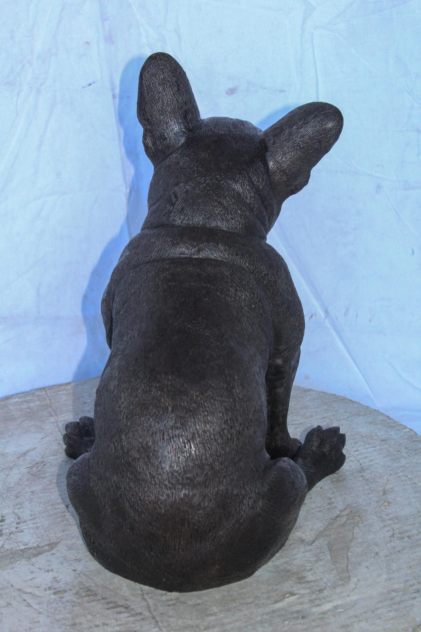 Bronze Statue of French Bulldog Sitting, Elegant Canine Decor 12" x 12" x 17"H