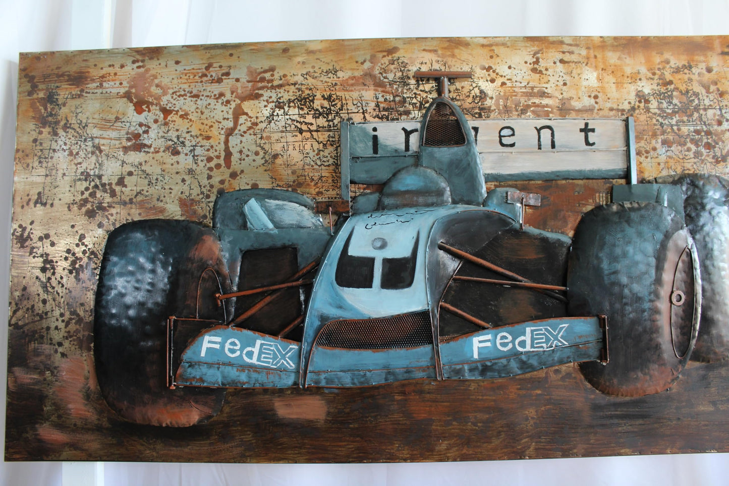 NIFAO 3D Formula 1 Racing Car Wall Art FedEx Early 2000s Inspired 79" x 2" x 40"H