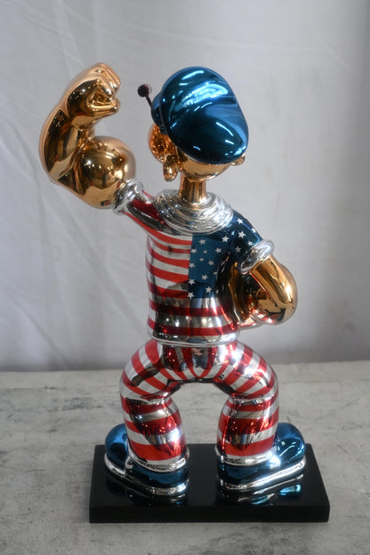 Popeye MAGA Statue Resin Patriotic Figurine 11"x6"x17"H
