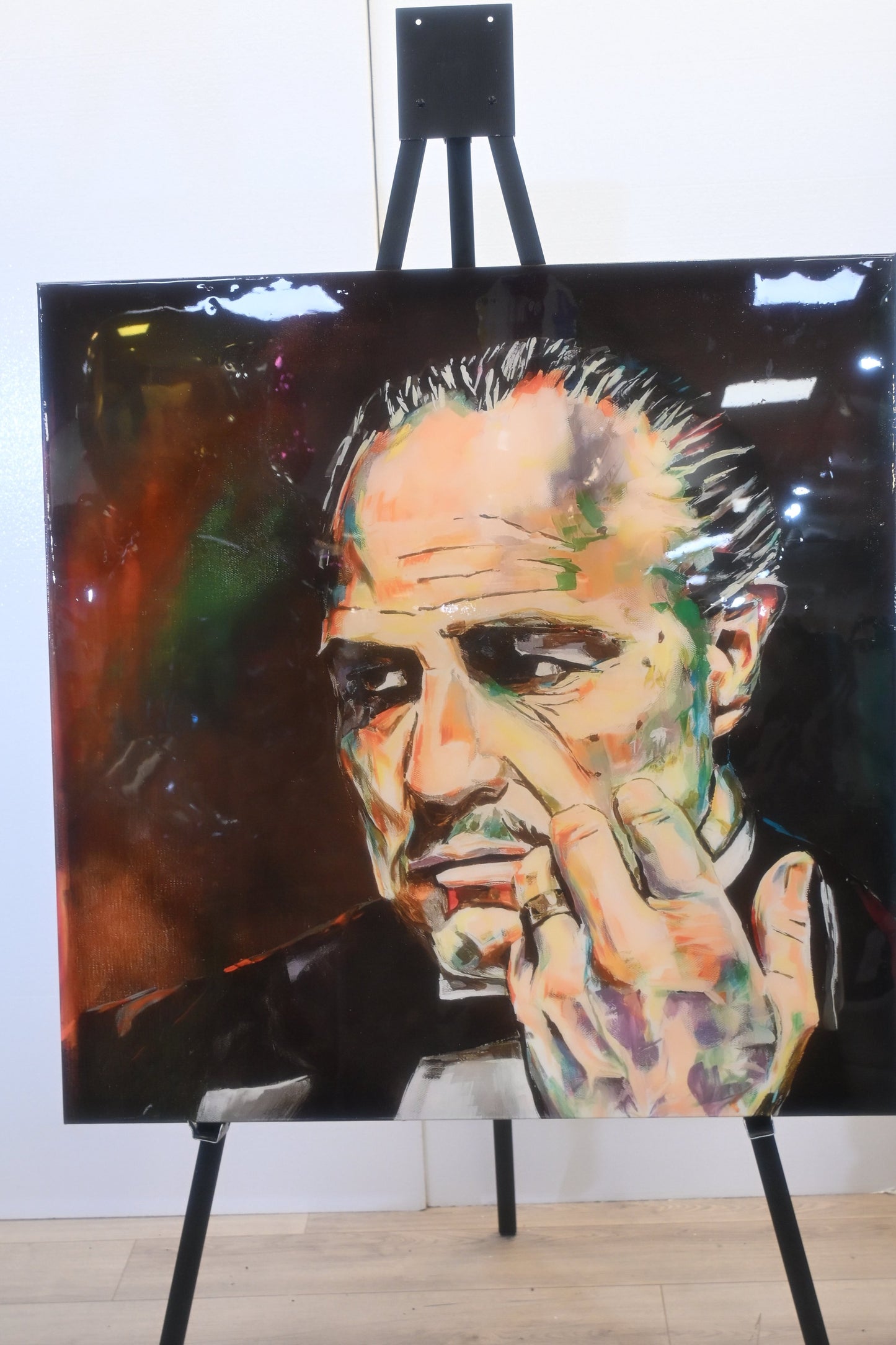 Godfather Vito Corleone Pop Art Resin Covered Canvas 40"x40"