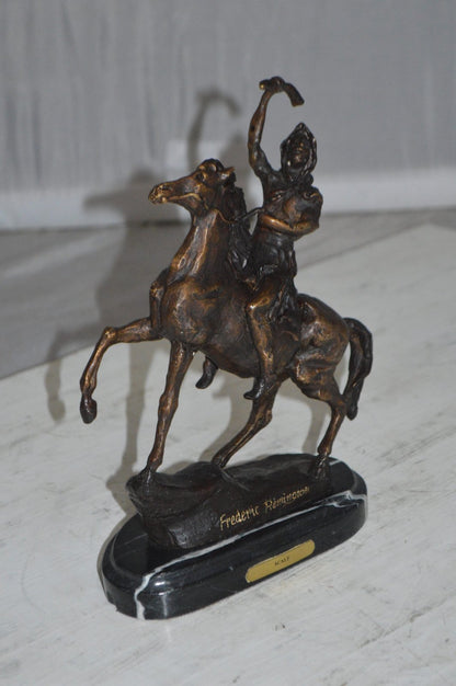 Scalp By Remington Bronze Statue -  Size: 3"L x 7"W x 10"H.