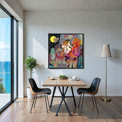 NIFAO Limited Edition By Your Side by Tadeo Zavaleta Colorful Art 34"x34"