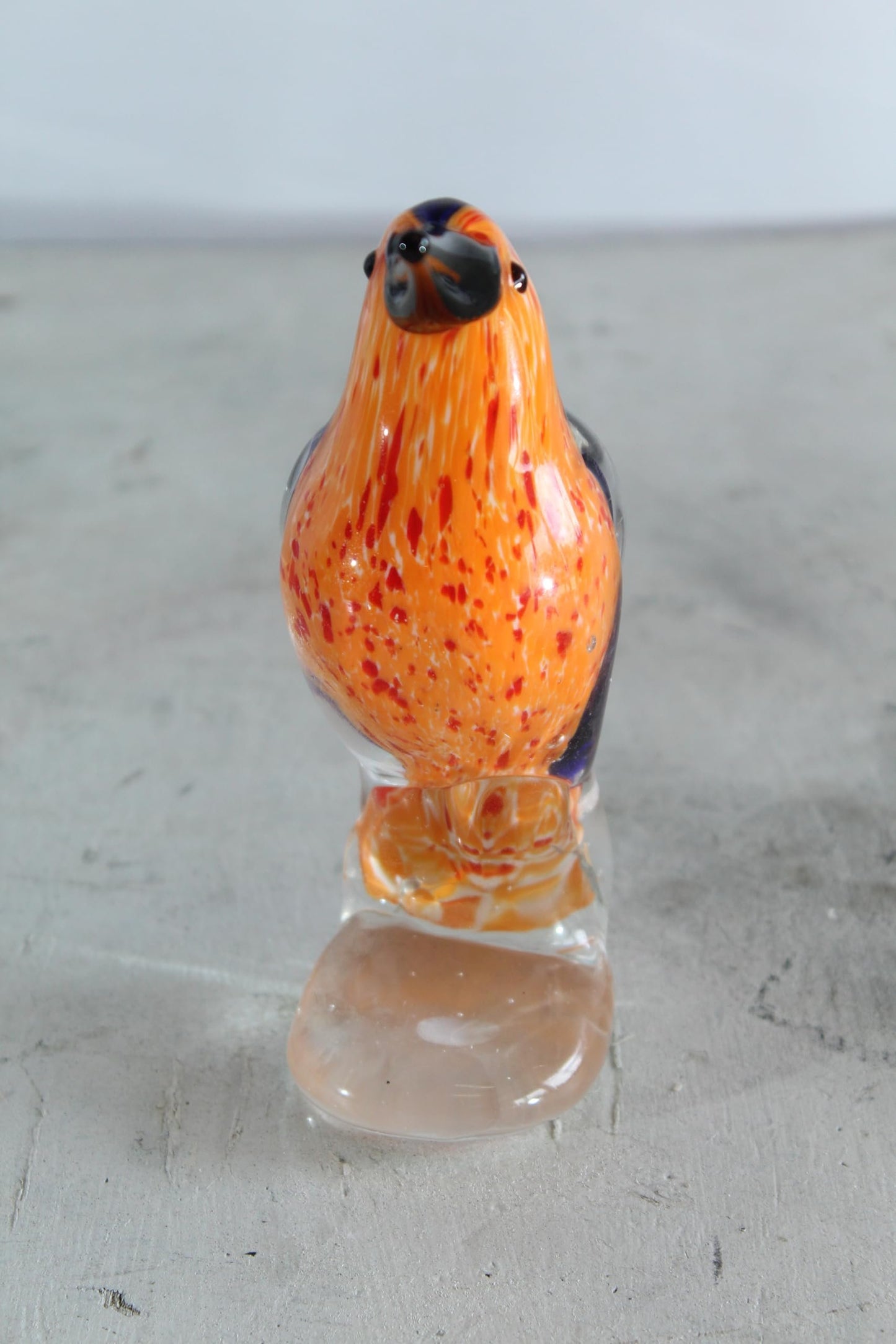 NIFAO Glass Kingfisher Bird Figurine Hand Blown Art Decor 4" x 3" x 7"H