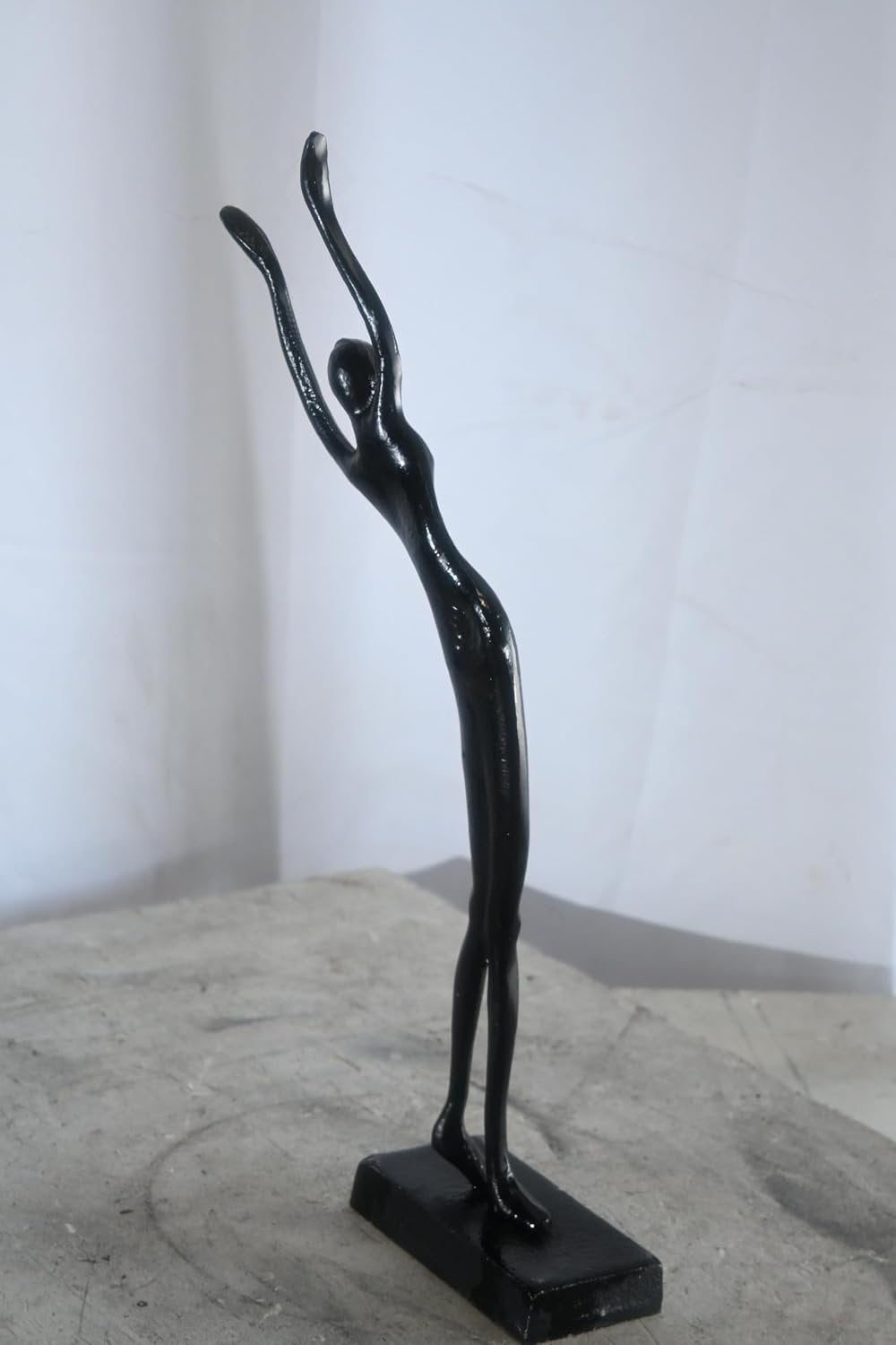 Aluminum Abstract Yoga Urdhva Hastasana Figure Sculpture 8"x3"x20"H