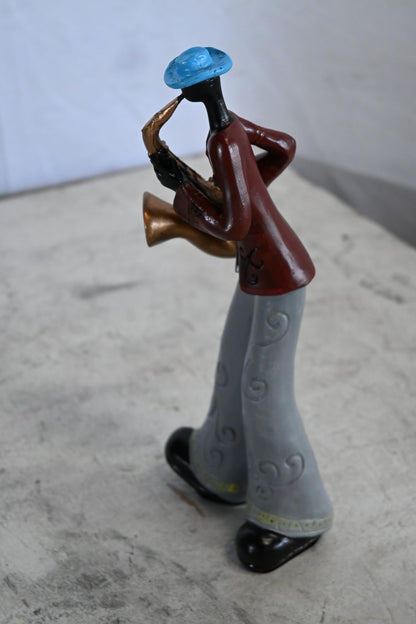 NIFAO Jazz Saxophone Player Resin Figurine Musician Statue 4"x3"x10"H