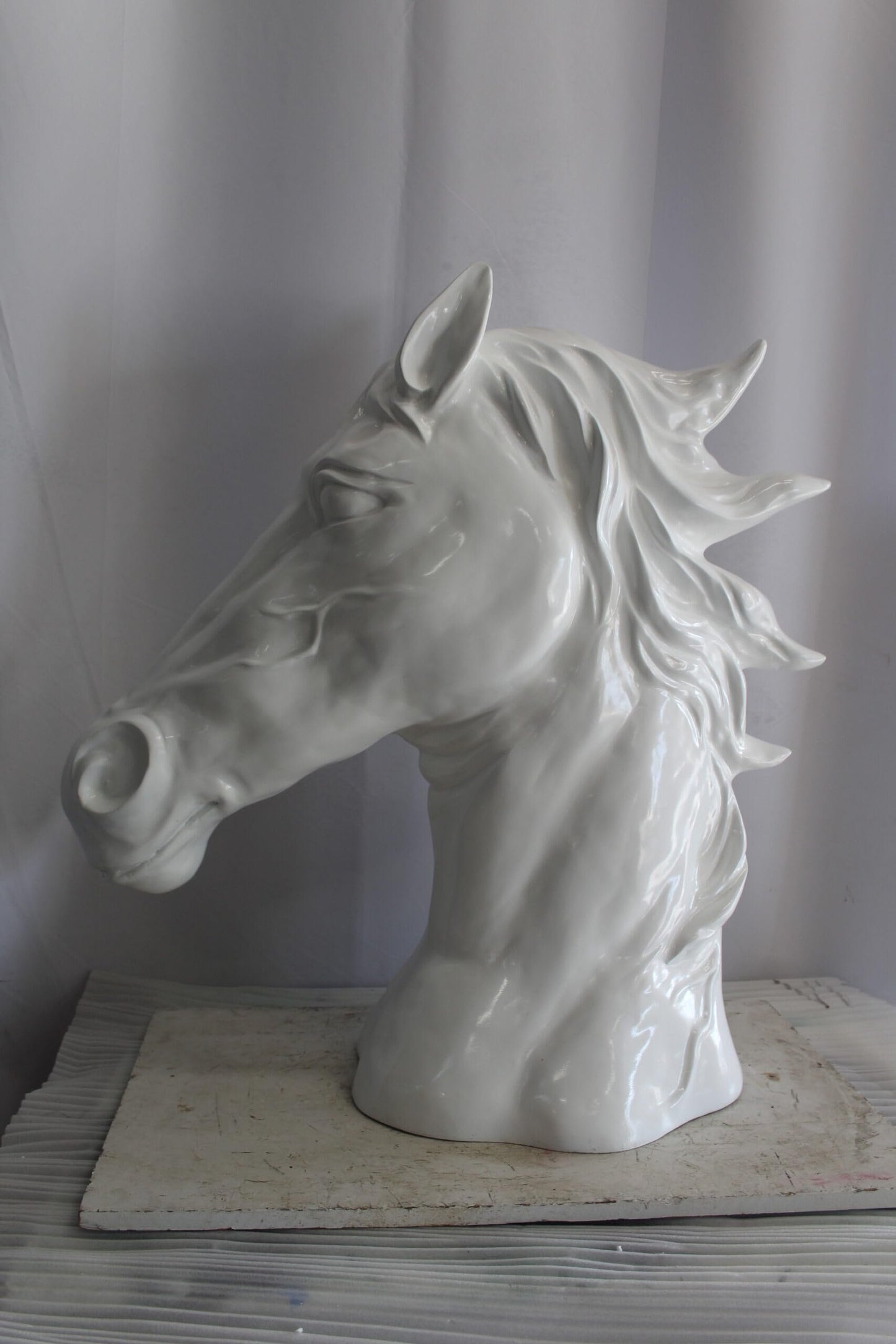 Pure Elegance, Fiberglass White Stallion Bust 36" x 14" x 36"H