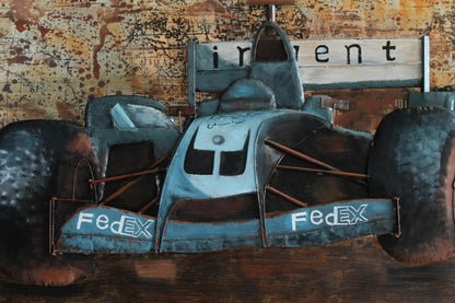 NIFAO 3D Formula 1 Racing Car Wall Art FedEx Early 2000s Inspired 79" x 2" x 40"H