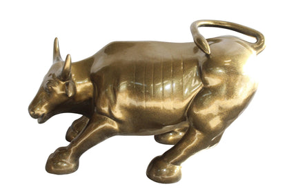 Iconic Giant Fiberglass Bronze Color Wall Street Bull 57" x 28" x 33"H
