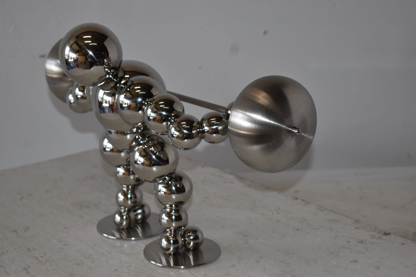 Modern Art Weightlifter Second Pull Position Chrome Statue Size: 20" x 9" x 12"H