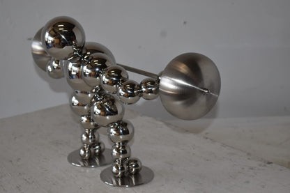 Modern Art Weightlifter Second Pull Position Chrome Statue Size: 20" x 9" x 12"H