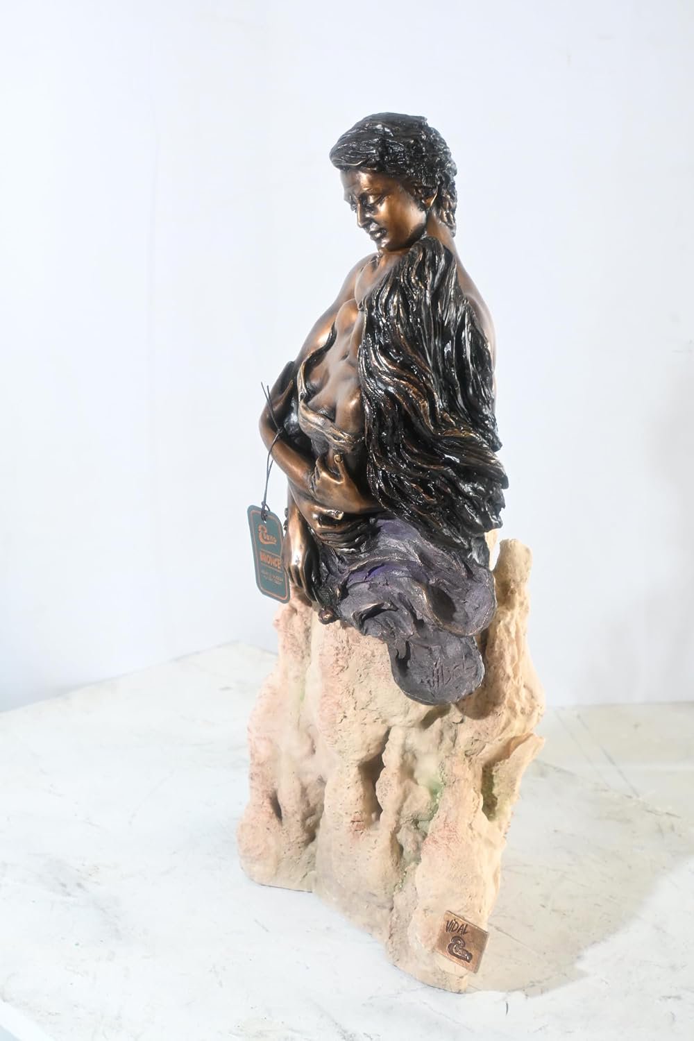 Manel Vidal Pasion Bronze Lovers Embrace Sculpture Ebano 11"x7"x20"H