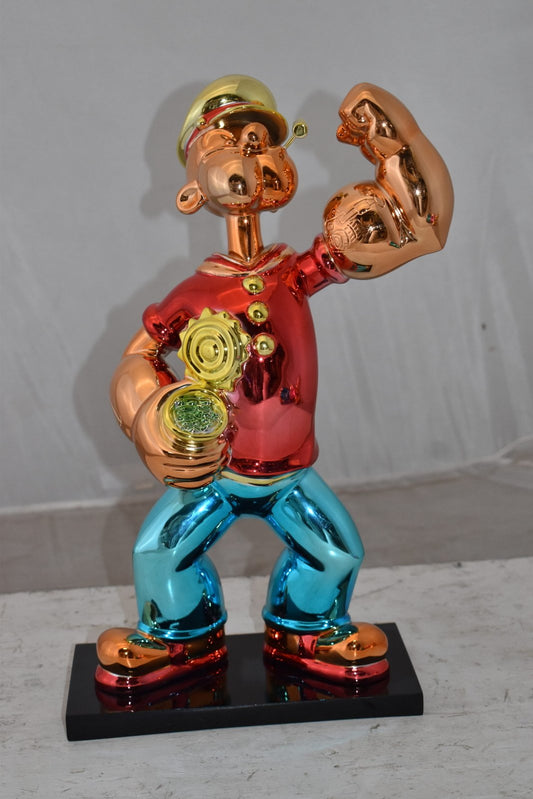 Iconic Red Popeye smaller Resin Statue  Size: 11" x 6" x 17"H