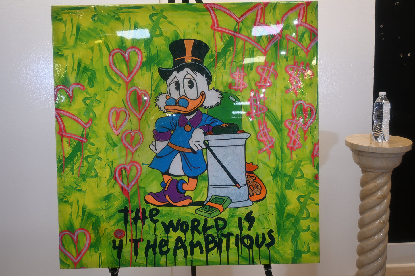 Ambitious Wealthy Duck Tycoon Graffiti Resin Canvas 44"x44"