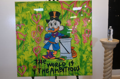 Ambitious Wealthy Duck Tycoon Graffiti Resin Canvas 44"x44"