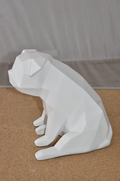White Textiled Puppy Resin Statue Size: 9" x 6" x 7"H
