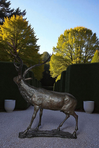 Lifesize And Incredibly Detailed Reindeer Bronze Statue Size: 75" x 50" x 85"H