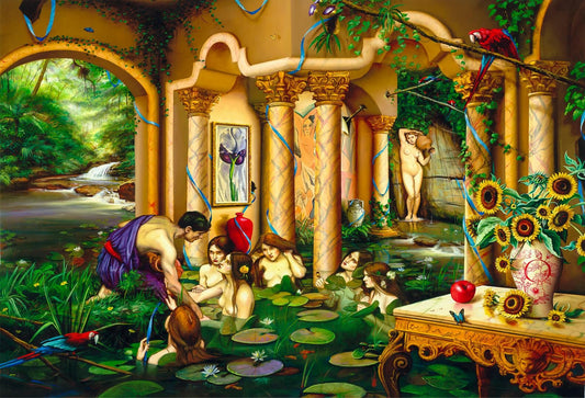 Nymphs by Orlando Quevedo on Unstretched Canvas Small, 20"x15"