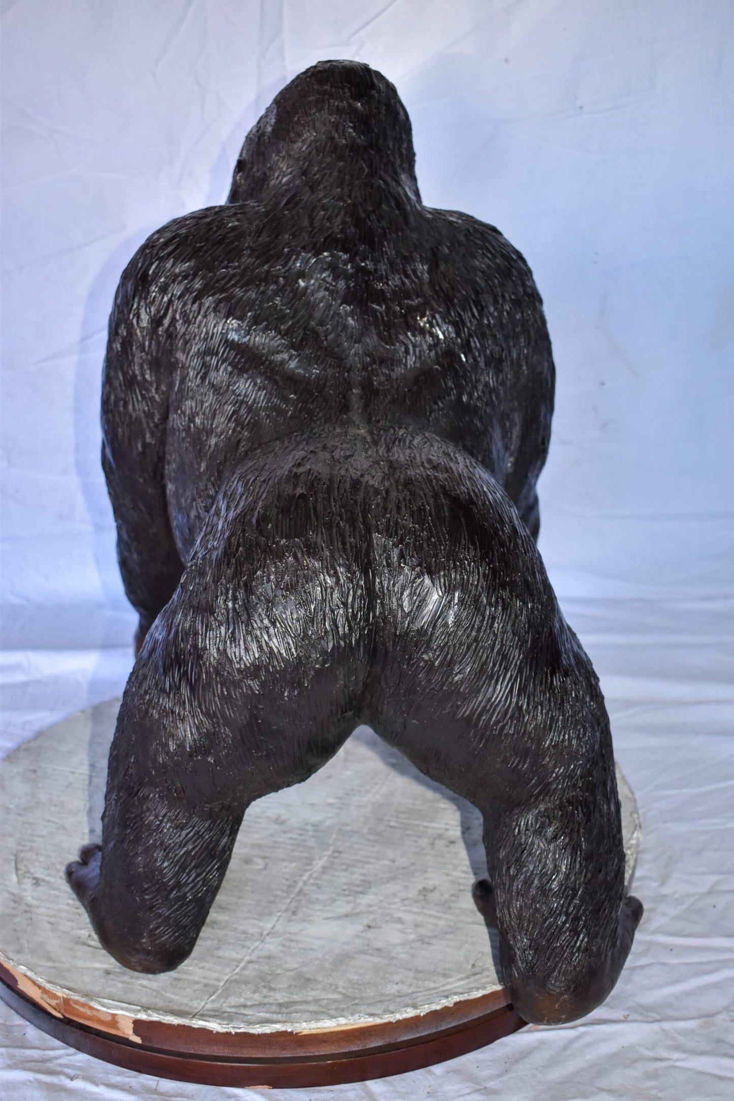 Gorilla Standing on Four Detailed Impressive Bronze Statue 20" x 17" x 24"H