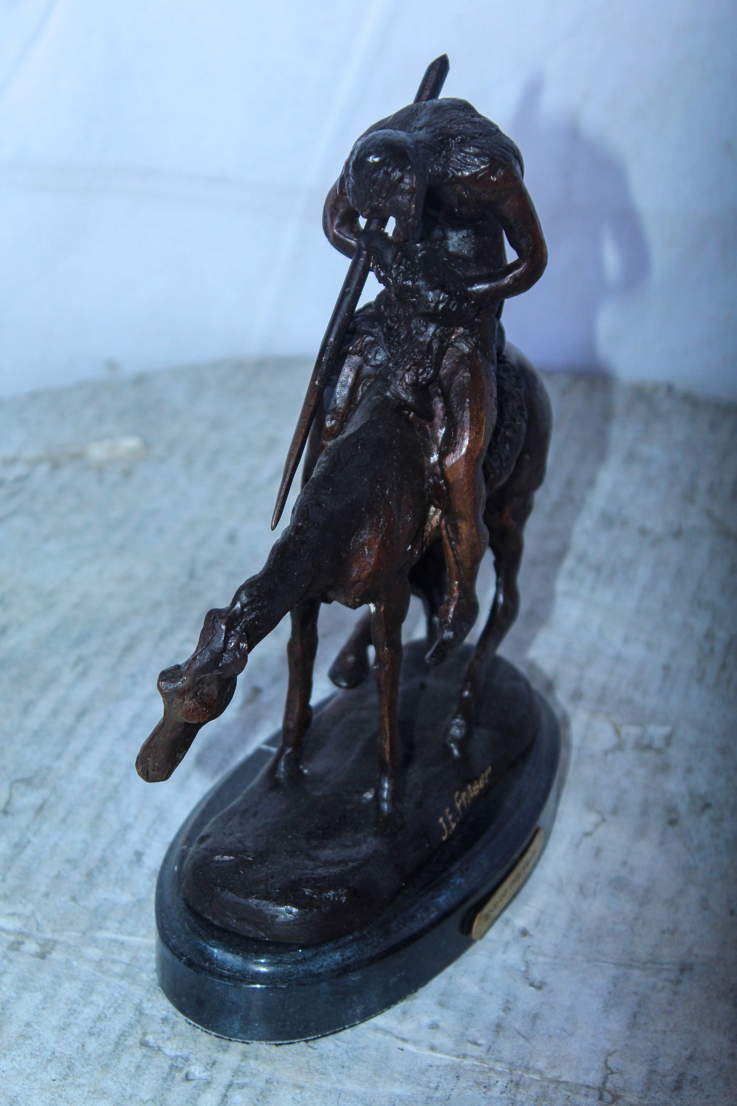 End of The Trail by Remington Bronze Statue Replica, Western Decor 6" x 3" x 9"H