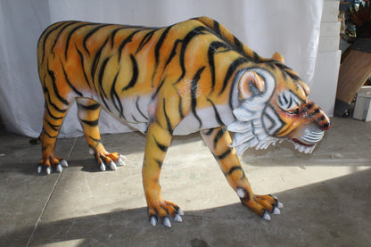 Life Size Fiberglass Tiger Statue, Captivating Majesty 92" x 20" x 40"H