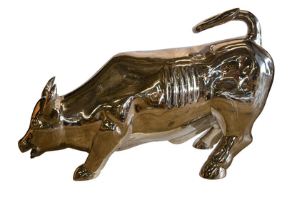 Large Wall Street Bull Made of Stainless Steel 60" x 30" x 37"H