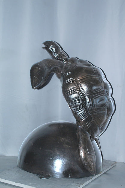 Large Aluminum Sea Turtle Statue Sculpture Decor 33"x24"x36"H