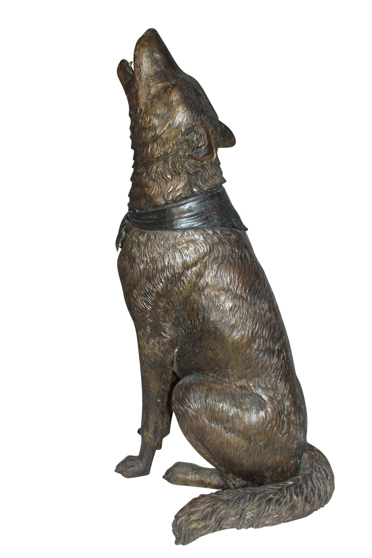 Nifao Howling Wolf Metal Garden Statue – Modern Hand-Finished Stunning Large Sculpture, Elegant Outdoor Décor for Yard, Patio, or Landscape for Animal Lovers, 16" L x 20" W x 37" H
