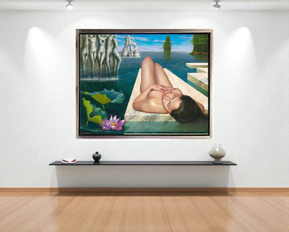 El Lago Magico, Nude Art, limited edition giclee by Nelson Calderon, 38x30