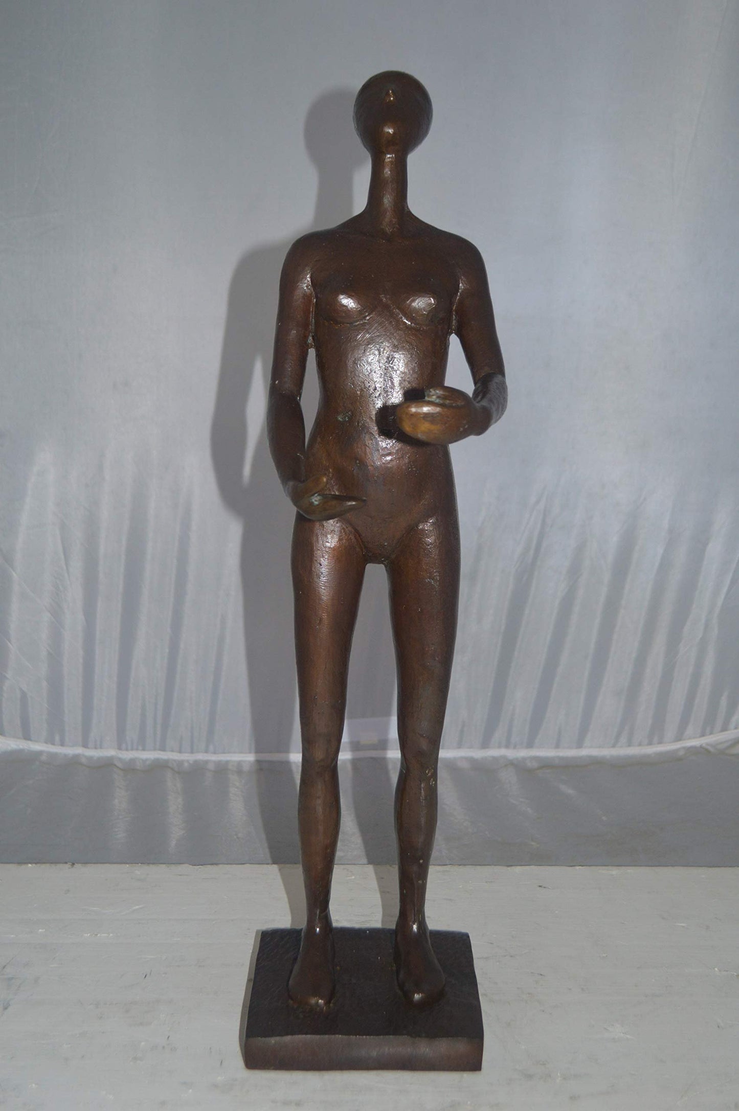 Abstract of Nude Girl Standing Bronze Statue Art Nude -  Size: 6"L x 6"W x 24"H.