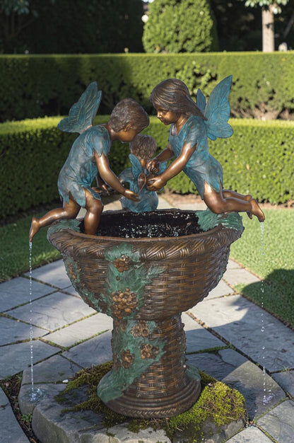 Three Ferries on Fountain Bronze Statue -  Size: 41"L x 38"W x 55"H.