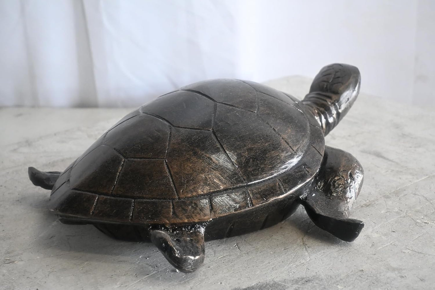 Hand Sculpted Sea Turtle Tabletop Aluminum Coastal Decor 15"x8"x10"H