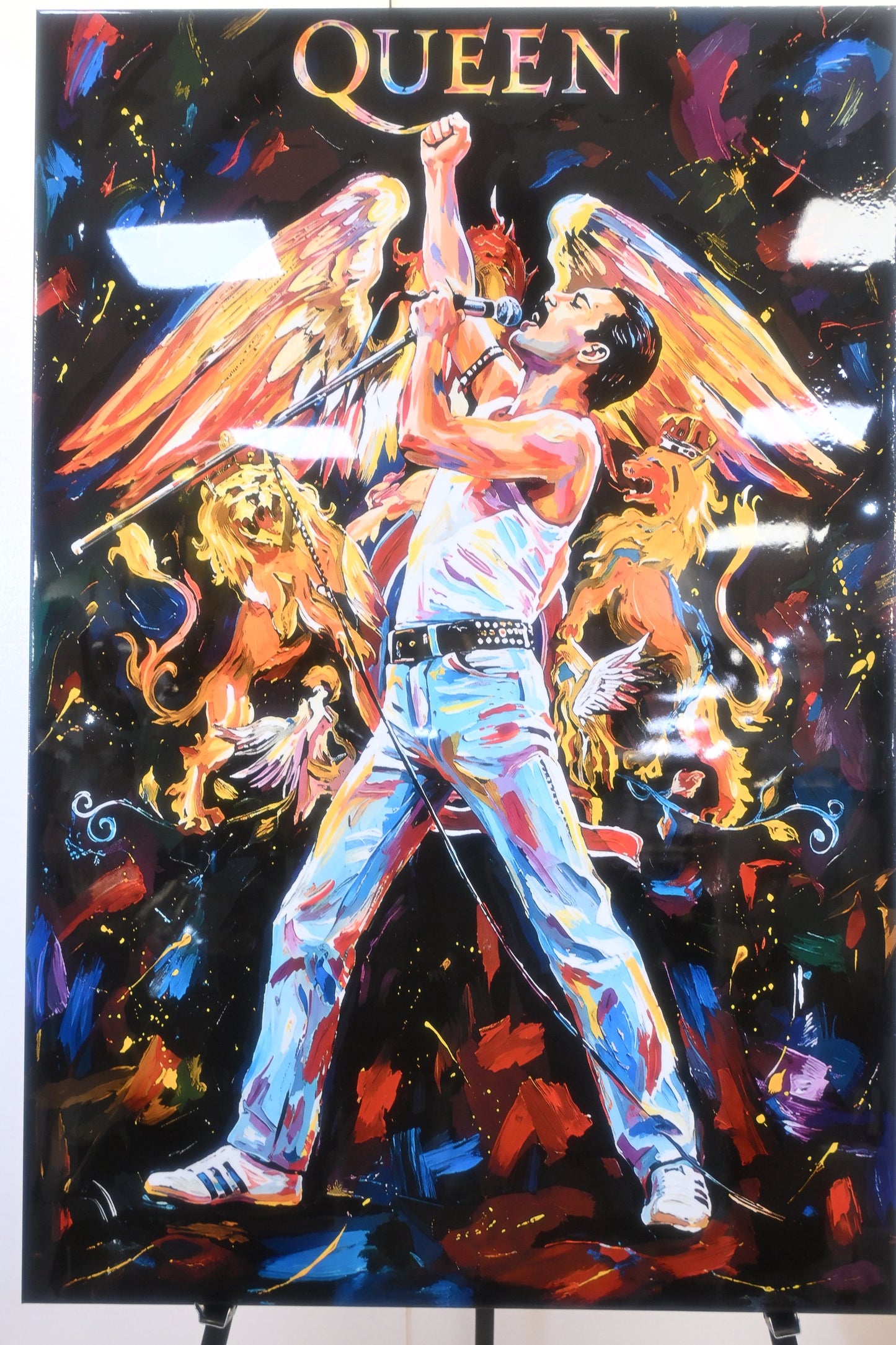 Freddie Mercury Queen Tribute Pop Art Resin Canvas 40"x50"