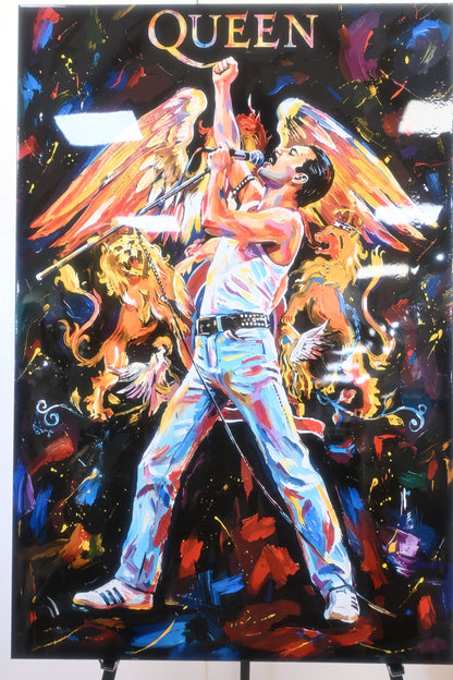 Freddie Mercury Queen Tribute Pop Art Resin Canvas 40"x50"