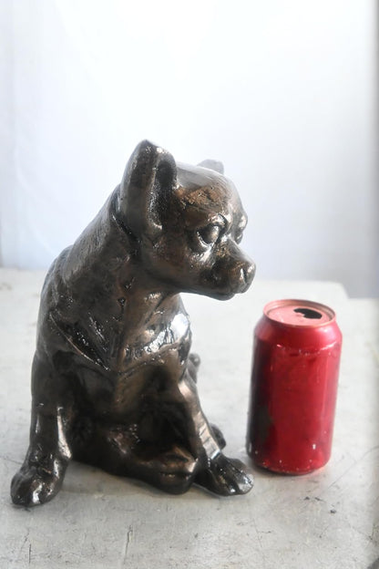 Sitting Chihuahua Aluminum Dog Statue Tabletop Sculpture 12"x7"x11"H