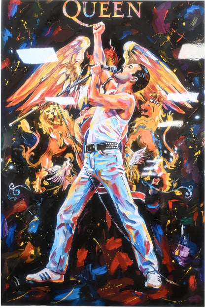 Freddie Mercury Queen Tribute Pop Art Resin Canvas 40"x50"