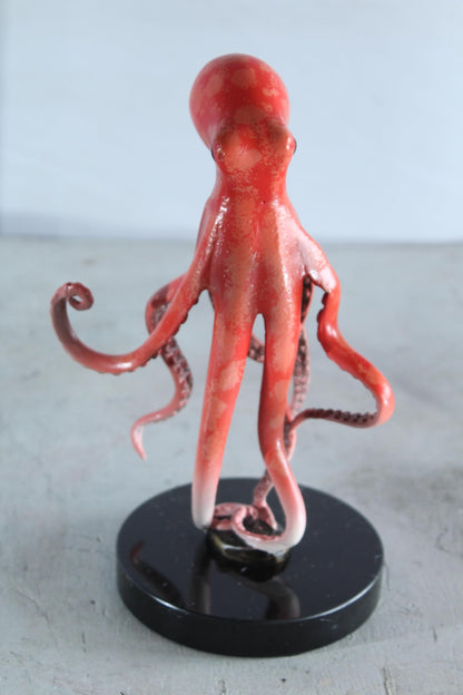 NIFAO Bronze Octopus Statue on Marble Base Coastal Tabletop Decor 6" x 5" x 11"H
