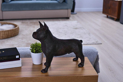 French Bulldog Standing Made of Bronze Statue - Size: 9"L x 20"W x 18"H.