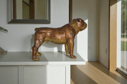 Bulldog Medium Bronze Statue -  Size: 29"L x 11"W x 20"H.