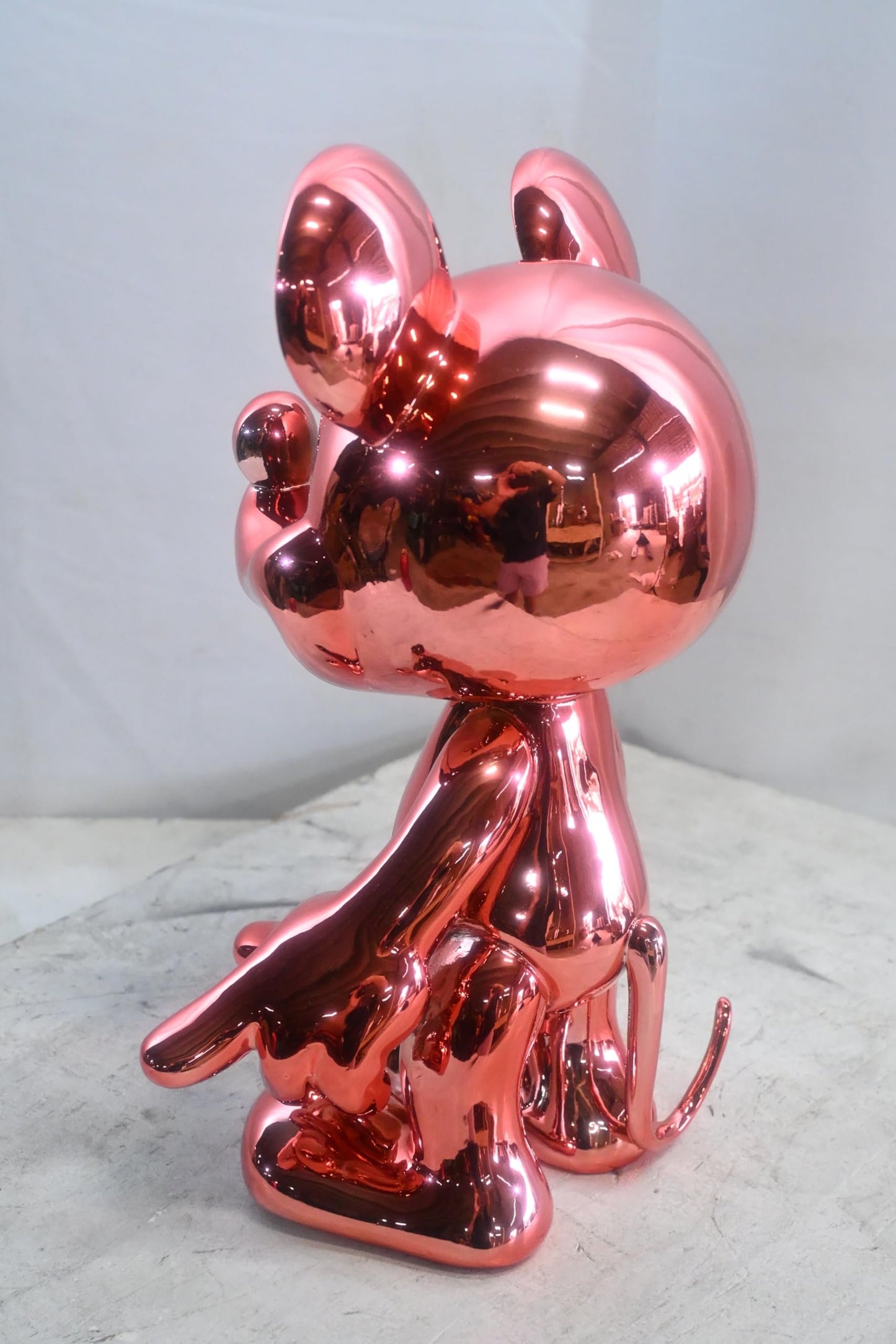 Rose Gold Mouse Cartoon Character Resin Sculpture Figurine 12"x9"x16"H